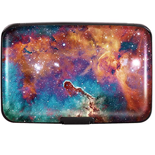 Coco Rossi Mini Credit Card Holder for Women,RFID Blocking Slim Hard Card Case ID Case Travel Wallet,Galaxy - Image 3