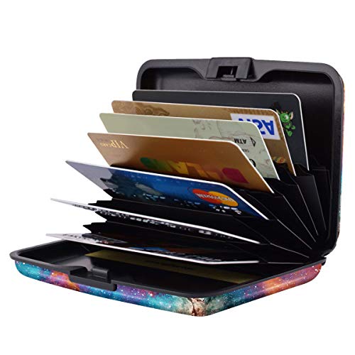 Coco Rossi Mini Credit Card Holder for Women,RFID Blocking Slim Hard Card Case ID Case Travel Wallet,Galaxy - Image 2