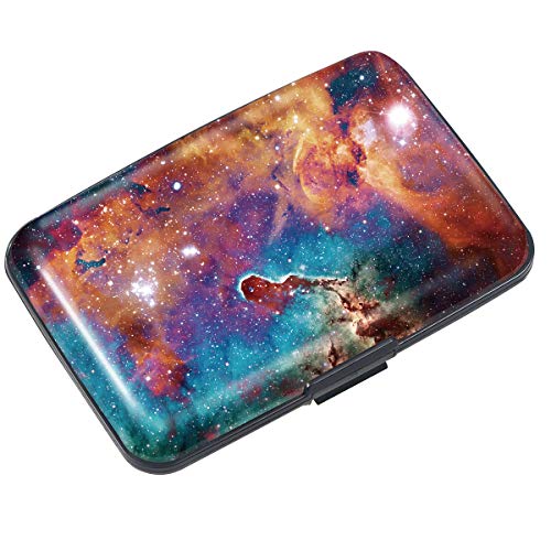Coco Rossi Mini Credit Card Holder for Women,RFID Blocking Slim Hard Card Case ID Case Travel Wallet,Galaxy - Image 1