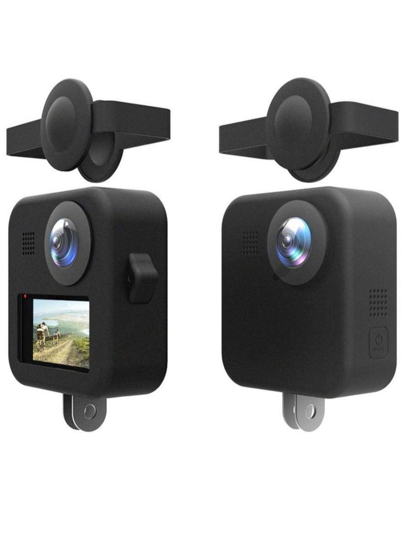 Captaintech Camcorder Silicone Protective Sleeve Cover for GoPro MAX Panoramic Sports , Soft Silicone Lens Cover Shell Replacement Accessory with Adjustable Lanyard, for Max Camera Body - Image 2