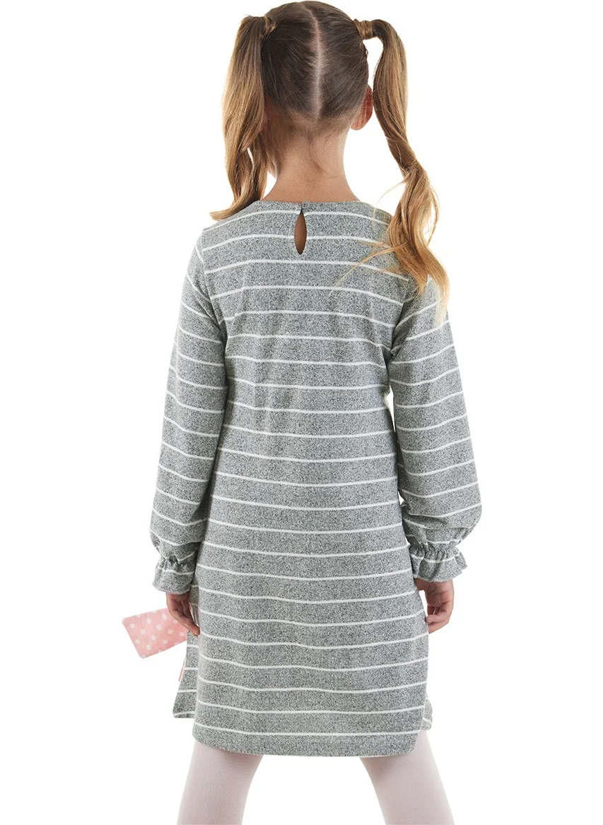Denokids Striped Bear Appliqué Dress