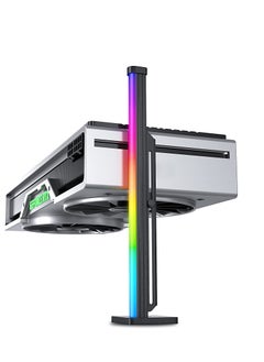 GPU Support Bracket, Adjustable Graphics Card GPU Brace Support Video Card Sag Holder/SATA Holster Bracket, Silicone Flexible Dynamic auto Rainbow Light Strip, Side Neon Light