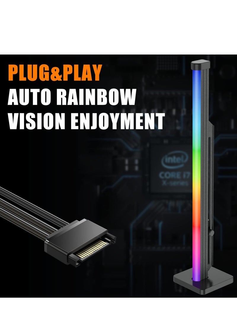 KASTWAVE - GPU Support Bracket, Adjustable Graphics Card GPU Brace Support Video Card Sag Holder/SATA Holster Bracket, Silicone Flexible Dynamic auto Rainbow Light Strip, Side Neon Light - Image 1