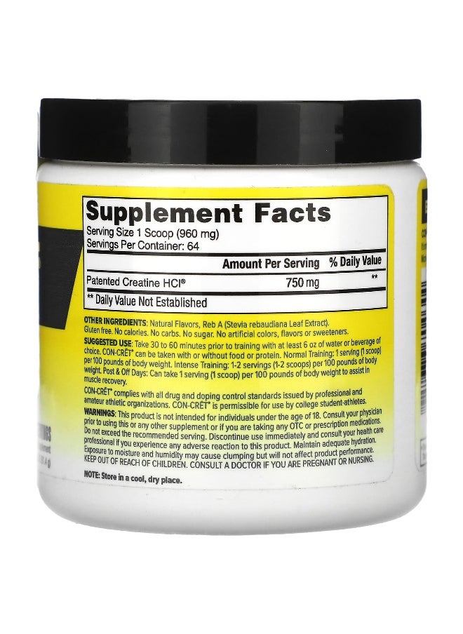 CON-CRET - Con-Cret, Patented Creatine HCl, Lemon-Lime, 2.2 oz (61.4 g) - Image 1