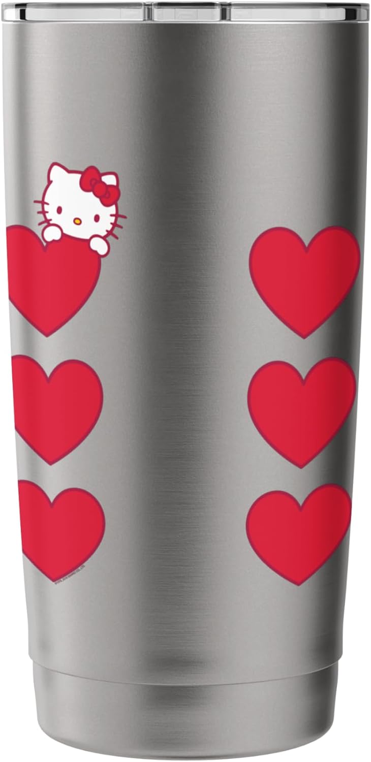 Hello Kitty Hello Kitty Stacked Hearts Tee Shirt Stainless Steel Insulated Tumbler  - Image 2