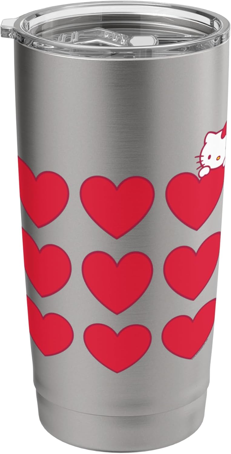 Hello Kitty Hello Kitty Stacked Hearts Tee Shirt Stainless Steel Insulated Tumbler  - Image 1