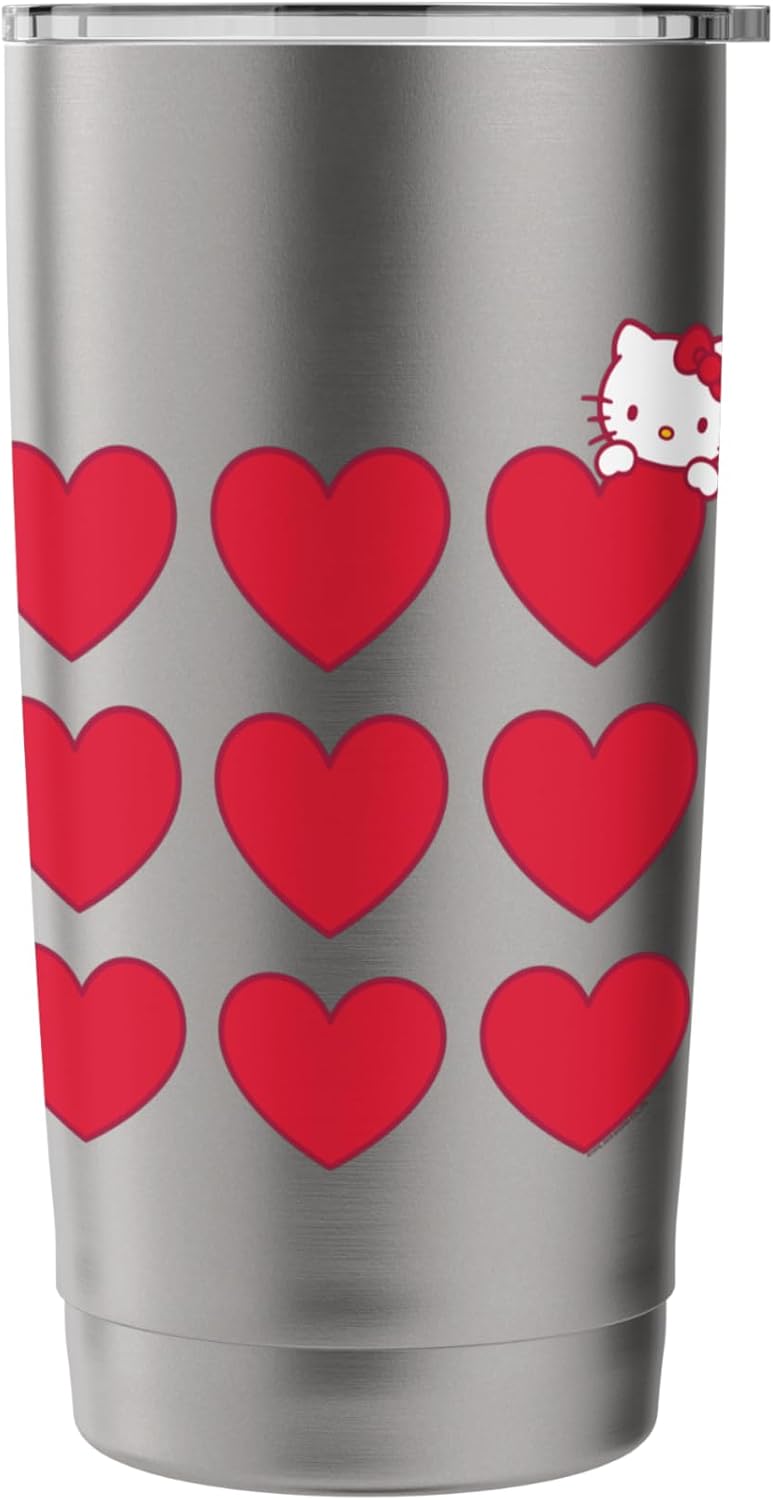 Hello Kitty Hello Kitty Stacked Hearts Tee Shirt Stainless Steel Insulated Tumbler  - Image 3