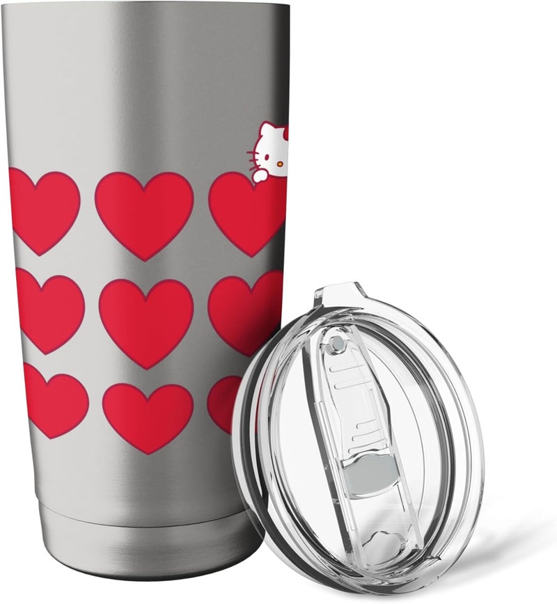 Hello Kitty Hello Kitty Stacked Hearts Tee Shirt Stainless Steel Insulated Tumbler  - Image 5