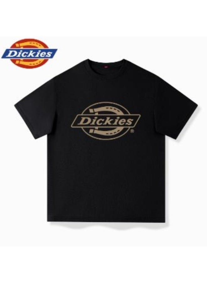Dickies 100% Cotton Tone-on-Tone Logo Black T-Shirt-L - Image 1