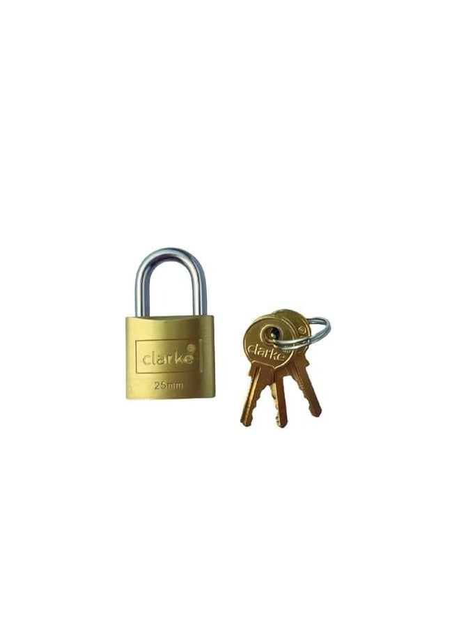 Clarke Brass Padlock Short Shackle – Durable Brass Lock with High Security, Compact Design & Computer Keys – Anti-Cut & Corrosion Resistant (20mm) 