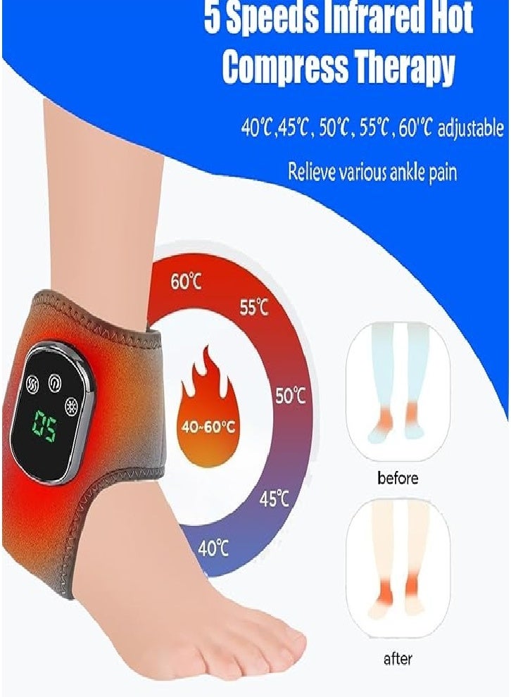 Generic Wireless Ankle Foot Massager, 3 Vibration Modes, 5 Heat Levels, 3 in 1 Pain Relief Ankle Heating Pad (2 Pack) - Image 3