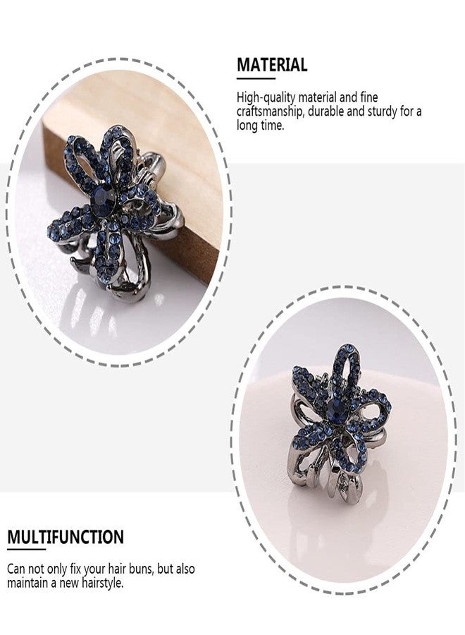 EXCEART Decorative Rhinestone Hair Accessories - 2Pcs Mini Retro Crystal Claw Clips With No-Slip Metal Grip Jaw Barrette Clamps for Women and Girls - Image 5