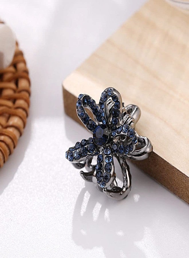 EXCEART Decorative Rhinestone Hair Accessories - 2Pcs Mini Retro Crystal Claw Clips With No-Slip Metal Grip Jaw Barrette Clamps for Women and Girls - Image 4