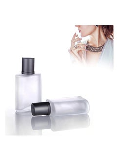 Spray Bottles, 2Pcs 50ml/1.69 Oz Square Empty Frosted Glass Spray Bottles Perfume Atomizer, Refillable Fine Mist Spray Empty Perfume Bottles, for Essential Oils, Makeup Toner Lotion (Frosted)