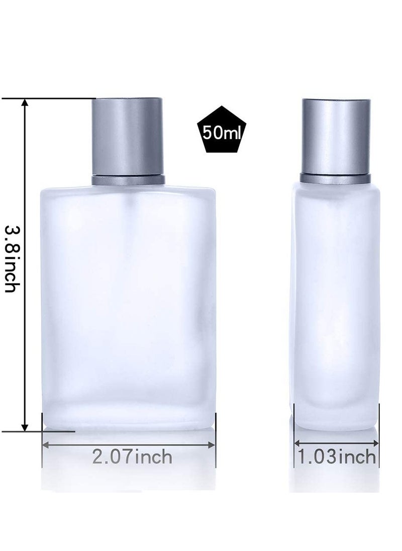 SYOSI - Spray Bottles, 2Pcs 50ml/1.69 Oz Square Empty Frosted Glass Spray Bottles Perfume Atomizer, Refillable Fine Mist Spray Empty Perfume Bottles, for Essential Oils, Makeup Toner Lotion (Frosted) - Image 1