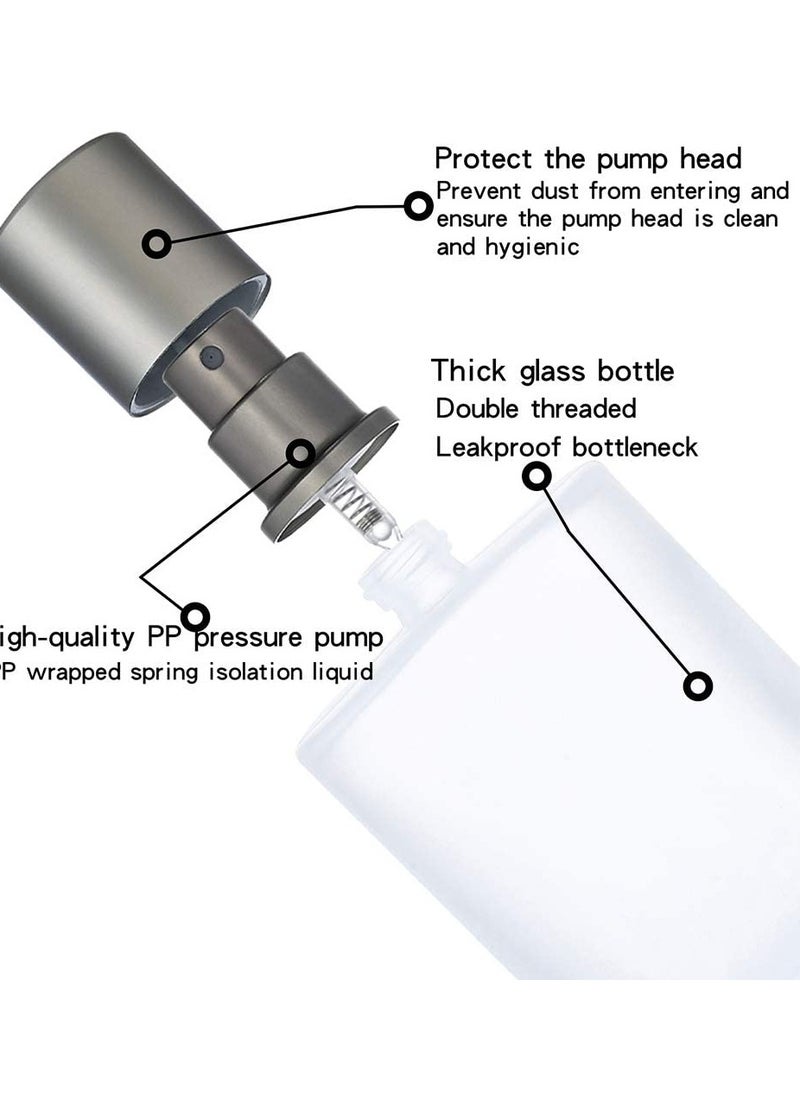 SYOSI - Spray Bottles, 2Pcs 50ml/1.69 Oz Square Empty Frosted Glass Spray Bottles Perfume Atomizer, Refillable Fine Mist Spray Empty Perfume Bottles, for Essential Oils, Makeup Toner Lotion (Frosted) - Image 1