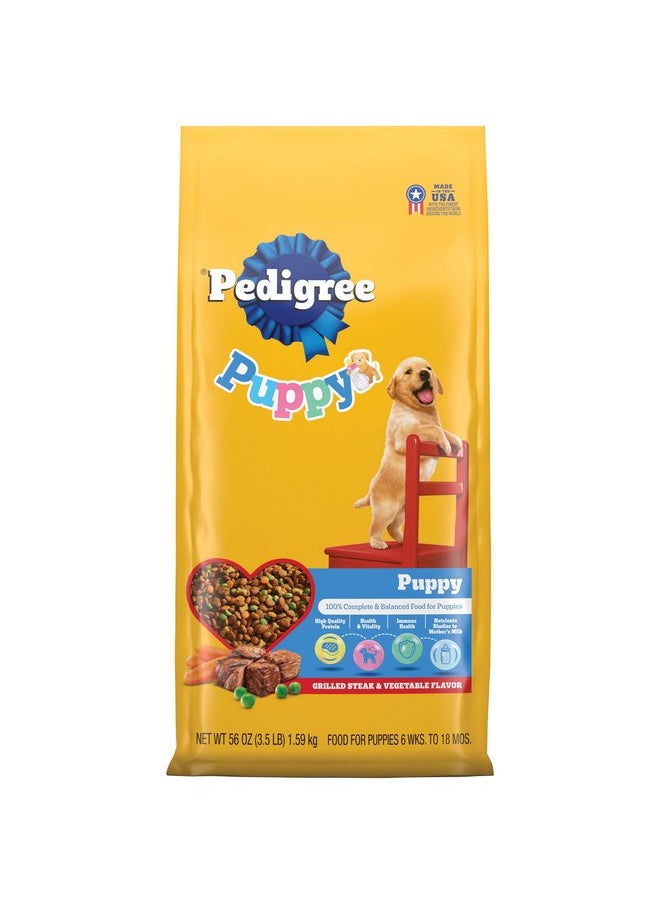 Pedigree Pedigree Puppy Dry Puppy Food, Grilled Steak and Vegetable Flavor, 3.5 lb. Bag  - Image 1