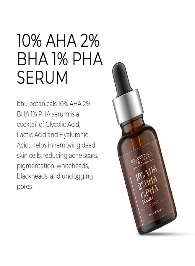 Bhu Botanicals - 10% AHA 2% BHA 1% PHA Serum | Water based| Stable| All Skin Type | For Men & Women, 100% Sulphate, Paraben & Cruelty Free | 30ml - Image 2