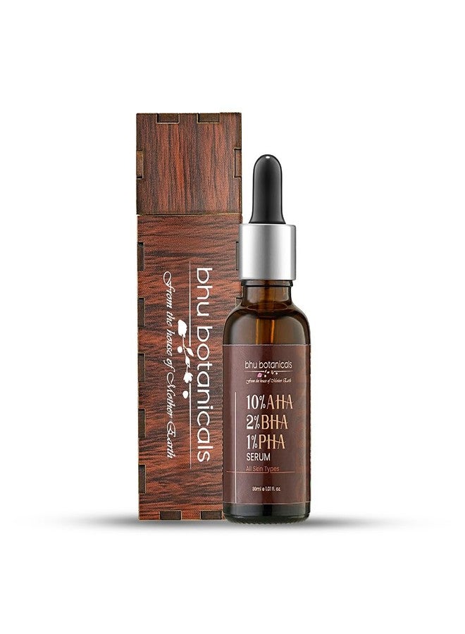 Bhu Botanicals - 10% AHA 2% BHA 1% PHA Serum | Water based| Stable| All Skin Type | For Men & Women, 100% Sulphate, Paraben & Cruelty Free | 30ml - Image 1