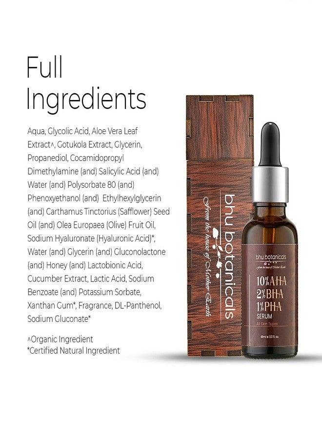 Bhu Botanicals - 10% AHA 2% BHA 1% PHA Serum | Water based| Stable| All Skin Type | For Men & Women, 100% Sulphate, Paraben & Cruelty Free | 30ml - Image 5