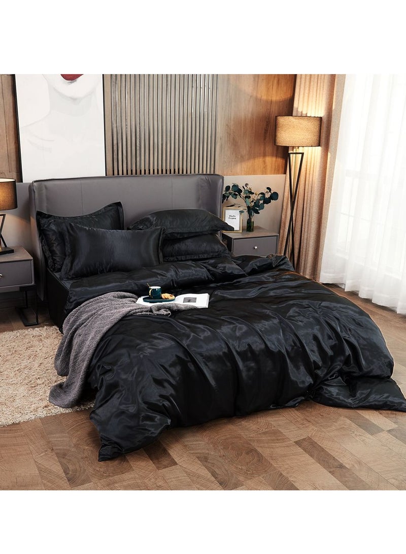 Sharpdo Four-piece bedding set microfiber soft quilt set with 1 quilt cover, 1 flat sheet and 2 pillowcases 2m bed（220*240cm） - Image 2