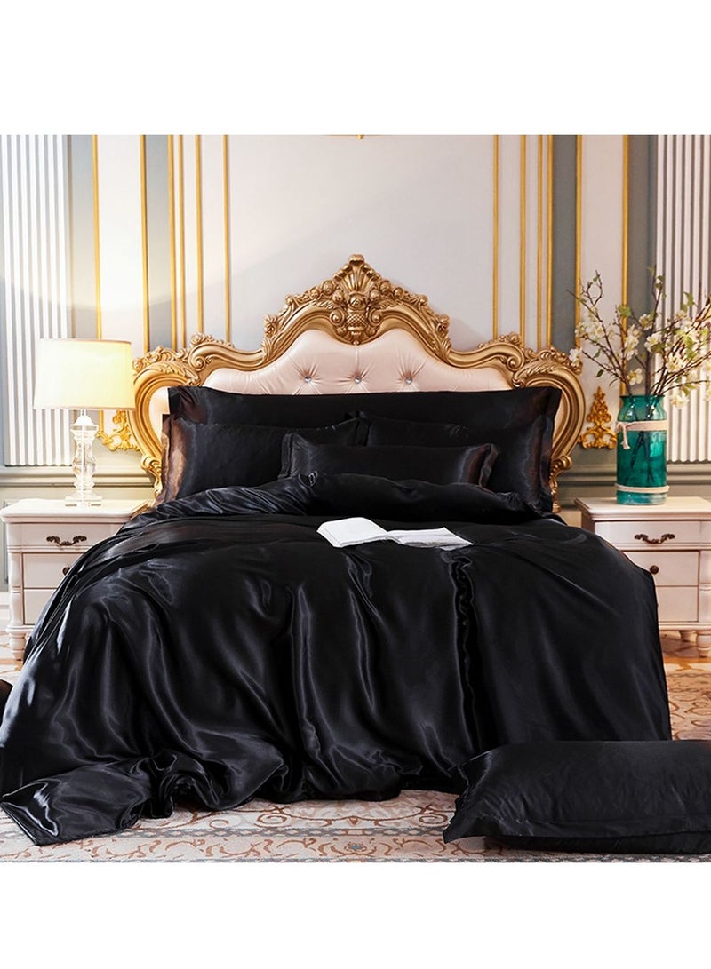 Sharpdo Four-piece bedding set microfiber soft quilt set with 1 quilt cover, 1 flat sheet and 2 pillowcases 2m bed（220*240cm） - Image 3