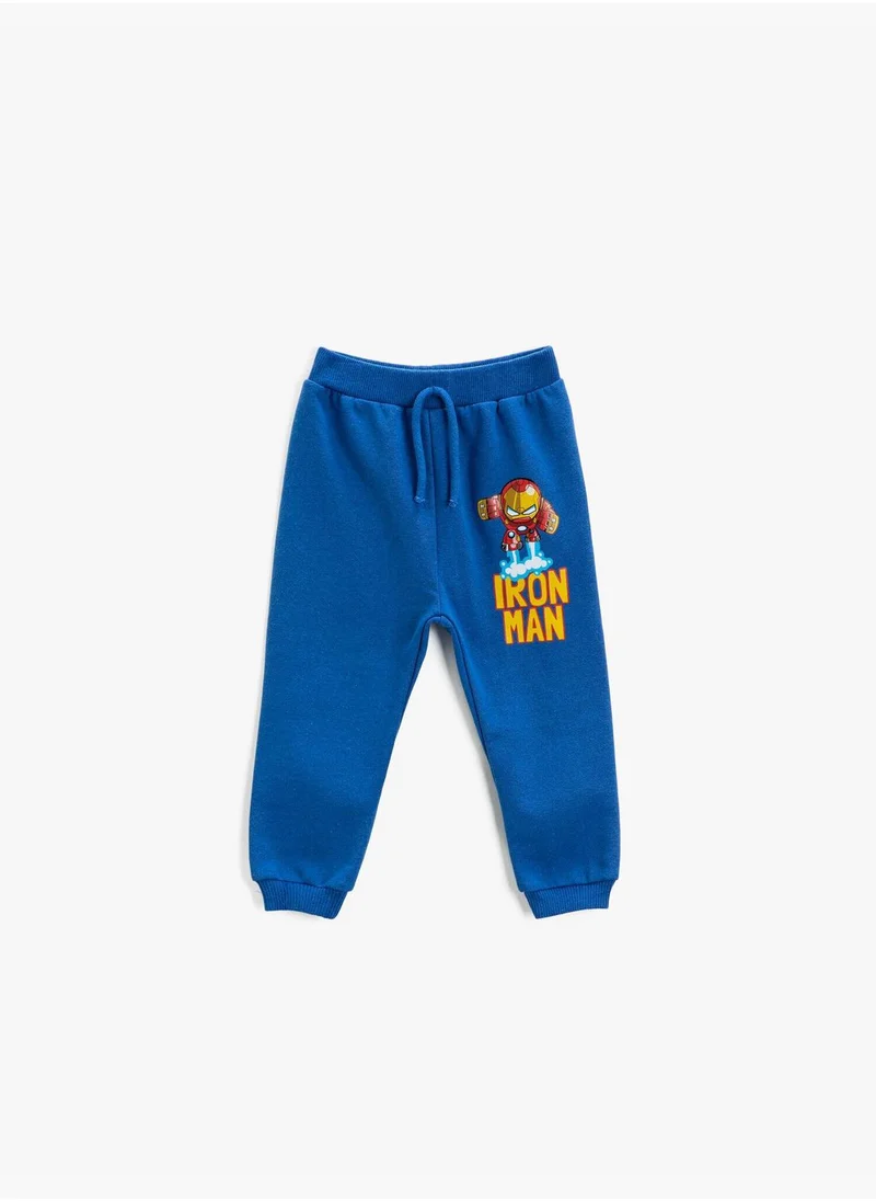 KOTON Drawstring Iron Man Printed Jogger Sweatpants Licensed