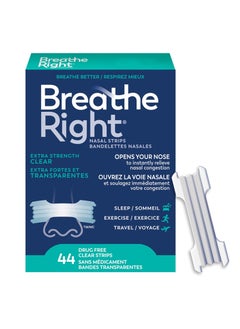 Breathe Right Extra Strength Nasal Strips, Clear, 44 count