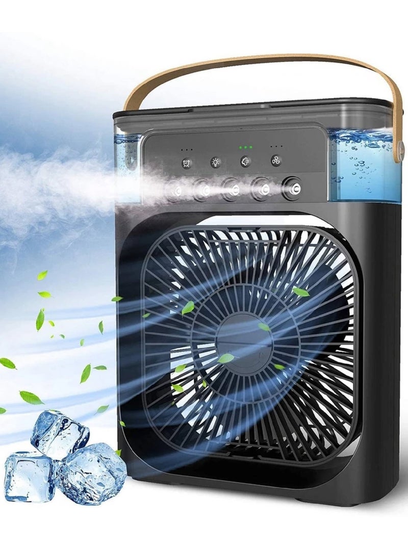 إسكدنيا جهاز تبريد هواء يحتوي على 5 فوهات رذاذ مروحة بـ 3 سرعات و 7 ألوان إضاءة LED و معطر جو و خزان مياه بسعة 600 مل - Image 1