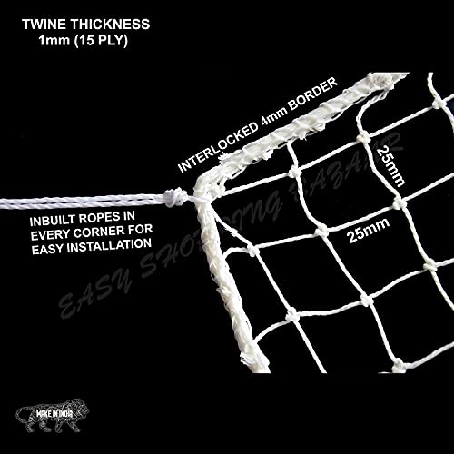 EasyShoppingBazaar Bird Net/Pigeon Net/Anti Bird Net UV Stabilized HDPE (with Clips & Tying Ropes) White 15Ply - 3 x 20 Ft - Image 3