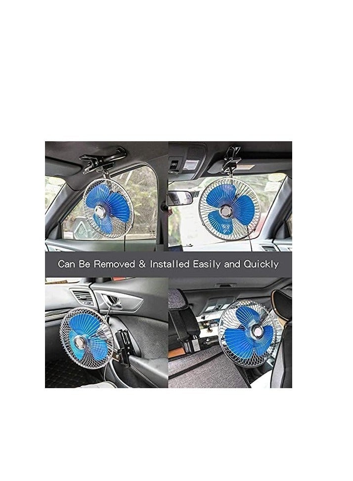 6-inch Blue Fan With Nickel Clip And Operating Button. It Works On A 12-volt Car Lighter - Image 2