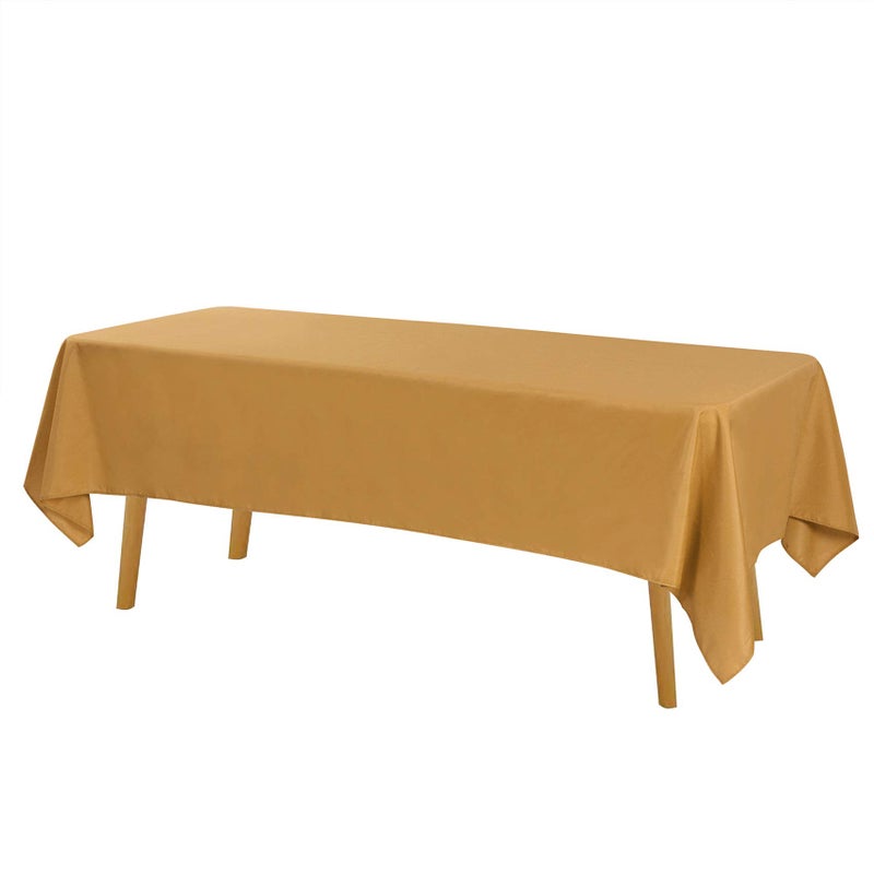 Cupuamon Rectangle Tablecloth 60x120 inch Washable Polyester Fabric Table Cloth for Wedding Party Dining Banquet Decoration(60x120  Gold) - Image 2