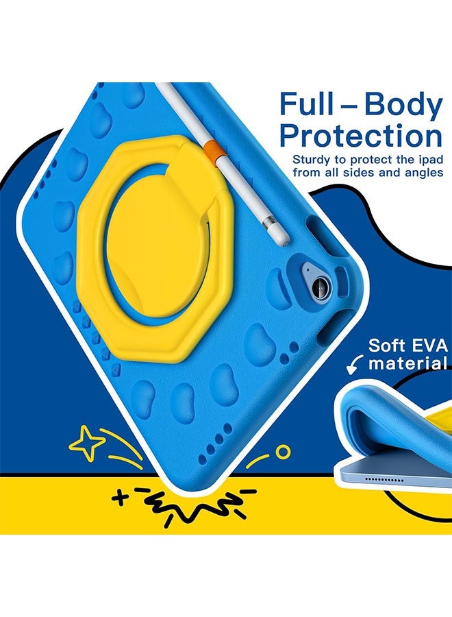 Kids Case for iPad 11th Gen 11inch (2025) & 10th Gen 10.9 inch (2022) with 360° Rotating Handle Stand – Shockproof Lightweight Cover with Pencil Holder, Blue - Image 4