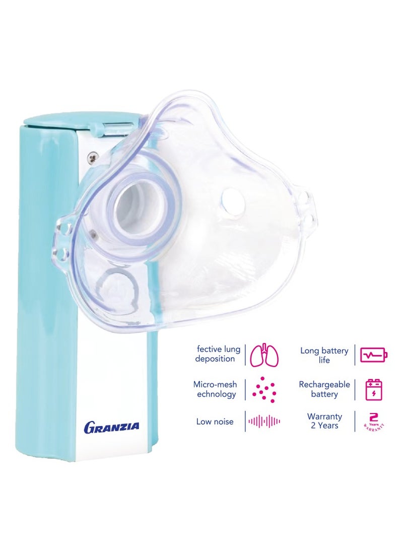 Granzia - Granzia Pure Mesh Nebulizer, Portable Micro-Mesh Technology, Rechargeable Battery, Low Noise, Effective Lung Deposition, 2-Year Warranty - Image 1