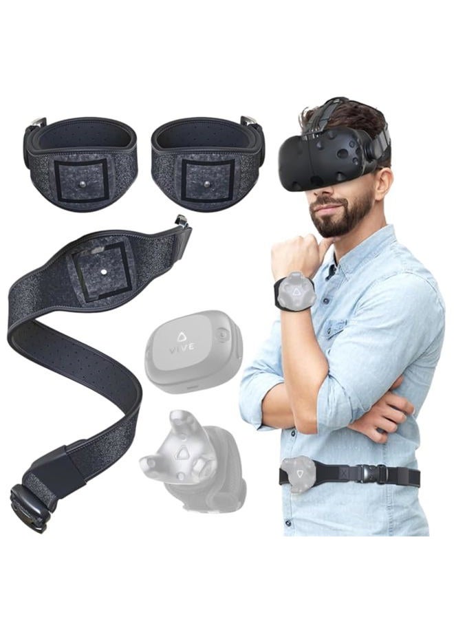 Skywin VR Tracker Belt and Tracker Strap Bundle for HTC Vive System Tracker Pucks - Adjustable Belt and Hand Straps for Waist and Full-Body Tracking in Virtual Reality (1 Belt and 2 Hand Straps) - Image 1