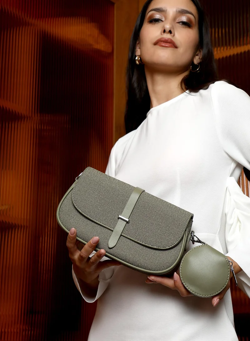 Haute Sauce Textured Flap Shoulder Bag