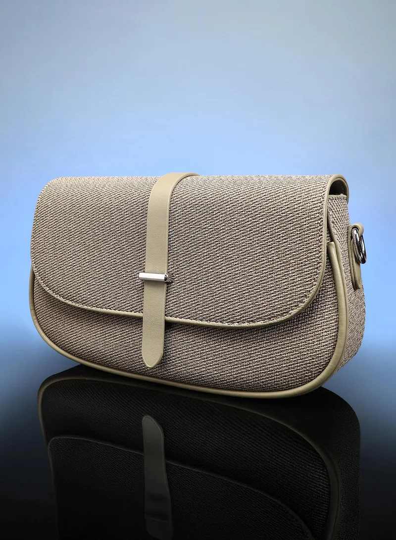 Textured Flap Shoulder Bag