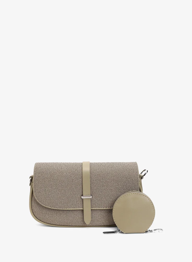 Haute Sauce  Textured Flap Shoulder Bag for Women | Best Price UAE