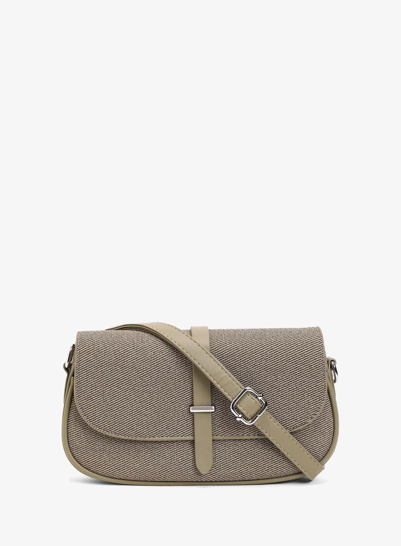 Haute Sauce  Textured Flap Shoulder Bag for Women | Best Price UAE