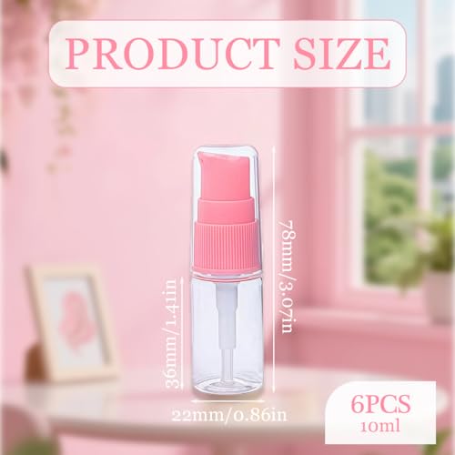 tupwel 6PCS 10ML 034oz Transparent BPA Free Empty Portable Pump Press Push Bottles Jars Containers For Serums Skin Care Foundations Lotion Cream Cosmetic Liquid Essential Oils Toiletries - Image 5