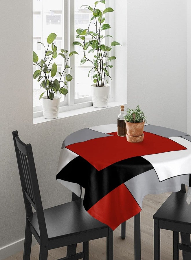 Ldtrchee Red Black Grey Tablecloth Waterproof Tablecloths Square 54 x 54 Inch, Middle Century Table Cloth, Irregular Geo Abstract Art Oil-Proof Table Cover for Dining/Buffet/Camping - Image 3