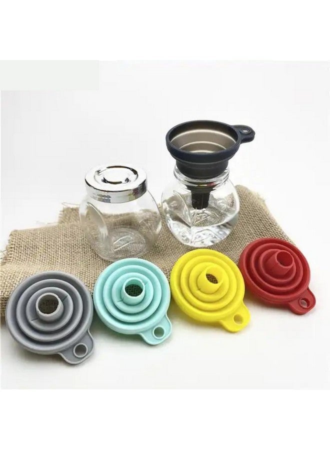 TASMAX Flexible Silicone Funnel - Foldable Mushroom Shape Oil Funnel for Liquid Transfer - Heat Resistant - Pack of 3 - Image 1