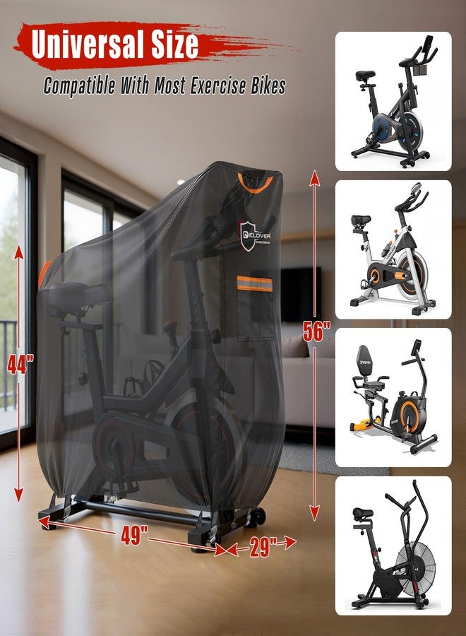 IC ICLOVER Exercise Bike Cover - 600D Upright Bicycle Protective Covers Waterproof & Dustproof, Stationary Bike Storage for Peloton, Schwinn, NordicTrack, Echelon, Recumbent, for Indoor & Outdoor Use - Image 3