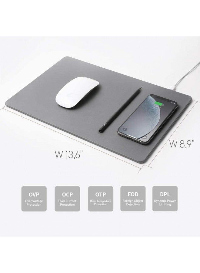 Pout POUT - H3 PRO Qi Wireless Charging Mouse Pad Mat for MacBook, Laptop & Desk - Charges iPhone, Airpods, Samsung Galaxy (Latte Cream) - Image 2