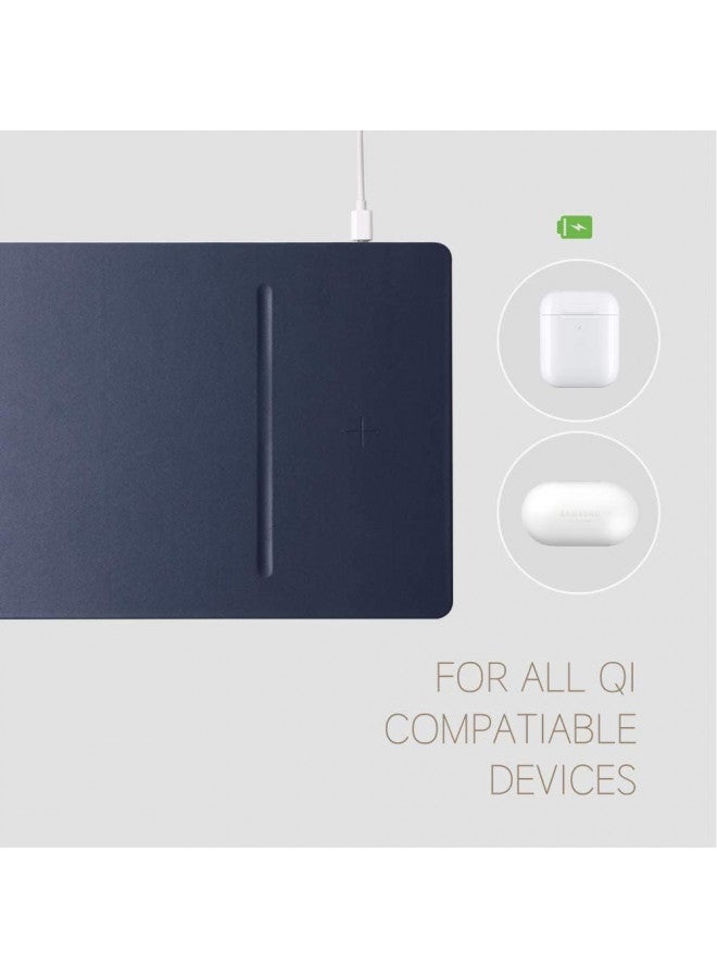 Pout POUT - H3 PRO Qi Wireless Charging Mouse Pad Mat for MacBook, Laptop & Desk - Charges iPhone, Airpods, Samsung Galaxy (Latte Cream) - Image 1