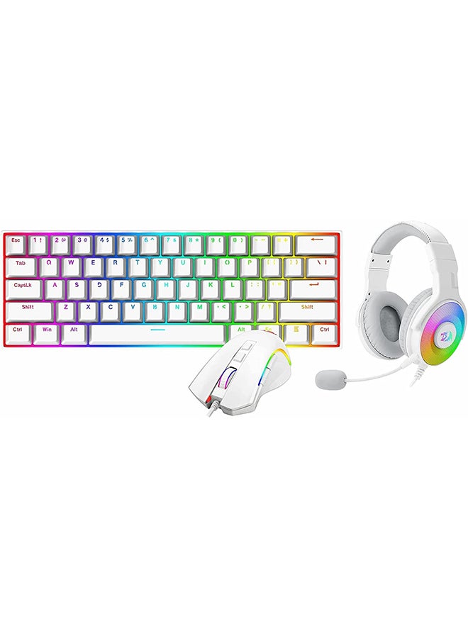 ريدراجون مجموعة 3 في واحد: لوحة مفاتيح K630W بإضاءة RGB + ماوس M607W + سماعة رأس H350W بإضاءة RGB - Image 2