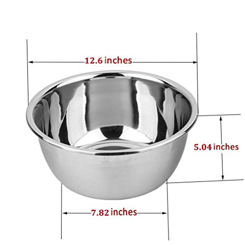 meleg otthon Stainless Steel Bowl,8.5QT Salad Bowl,Metal Bowls,Stainless Steel Basin,Heavy Duty Deeper Edge Mirror Finish Dishwasher Safe Bowl (XXL)… - Image 2