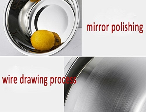 meleg otthon Stainless Steel Bowl,8.5QT Salad Bowl,Metal Bowls,Stainless Steel Basin,Heavy Duty Deeper Edge Mirror Finish Dishwasher Safe Bowl (XXL)… - Image 3