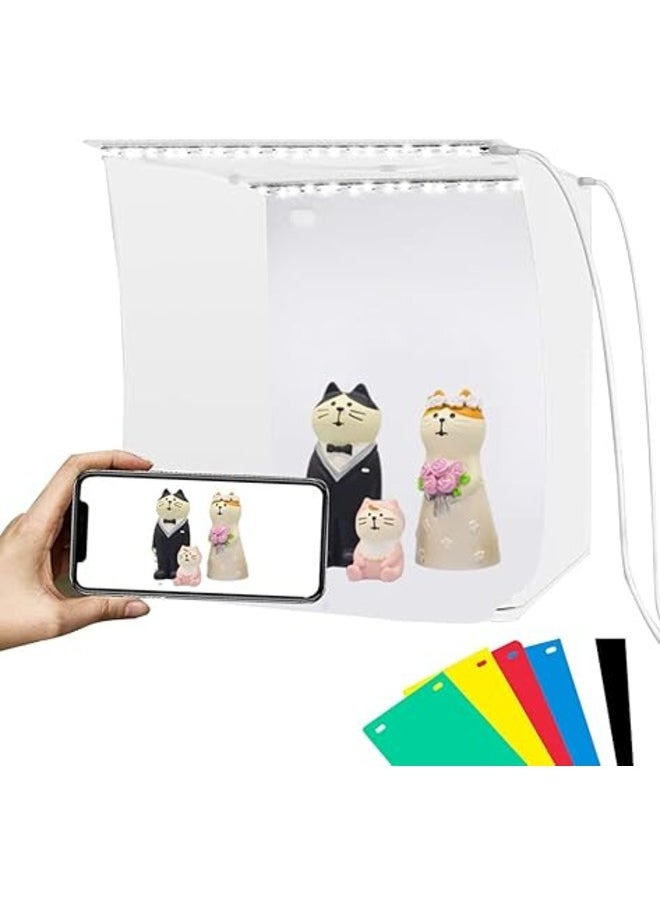 Generic POLOZ Light Box 7.8’/20CM Folding Photo Box for Small Product Suitable for Business selling Items Online with USB Cable 40 Lamp Beads 6 Colors Backdrops  - Image 2