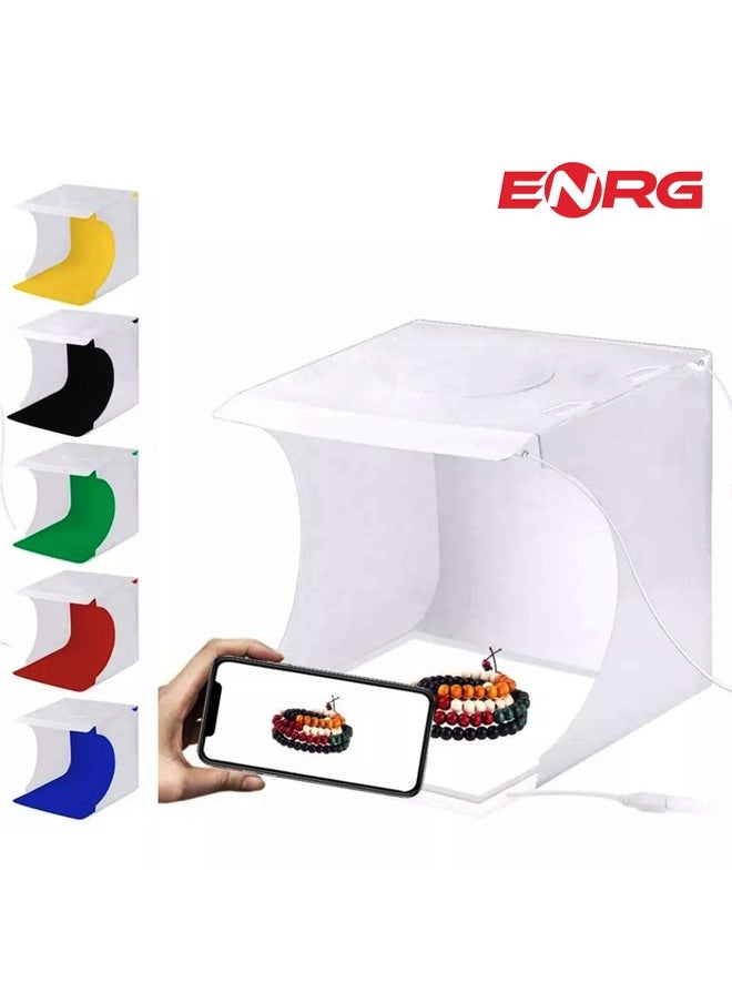 Generic POLOZ Light Box 7.8’/20CM Folding Photo Box for Small Product Suitable for Business selling Items Online with USB Cable 40 Lamp Beads 6 Colors Backdrops  - Image 3